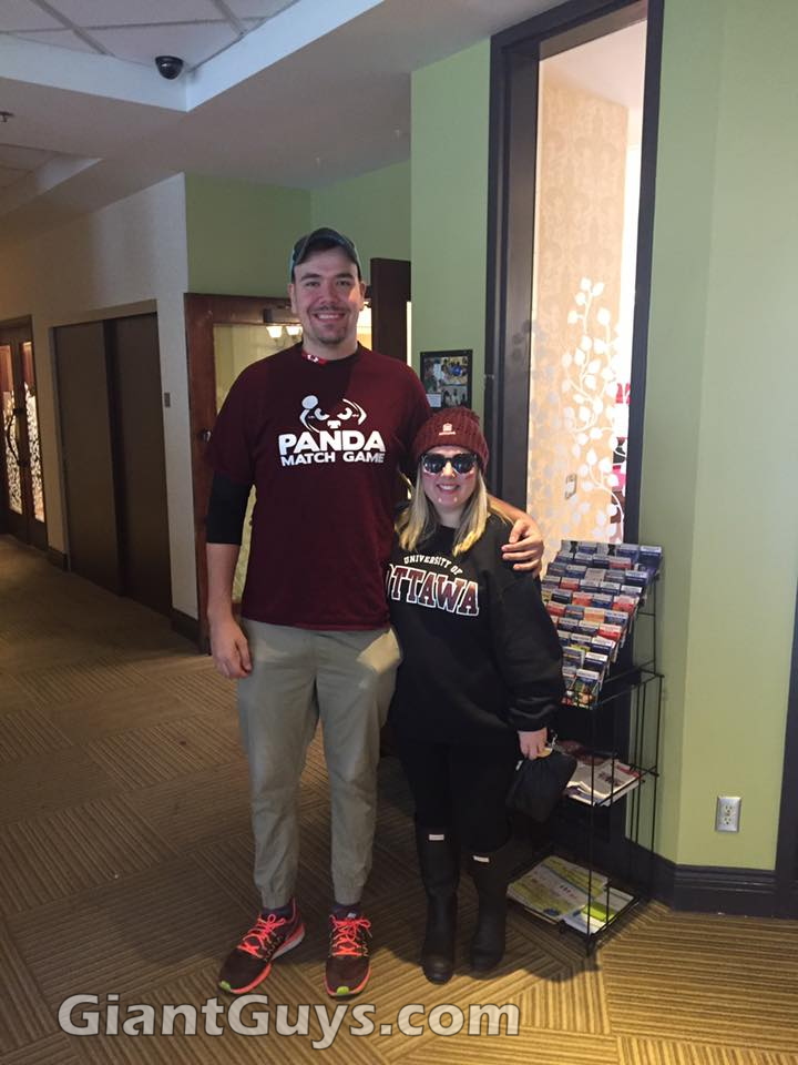 Me (6'7) with my shortest coworker (4'11)